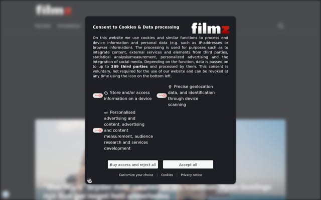 Screenshot of filmz.dk