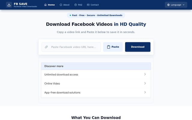 Screenshot of fbsave.com