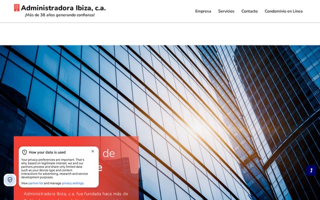 Screenshot of admibiza.com
