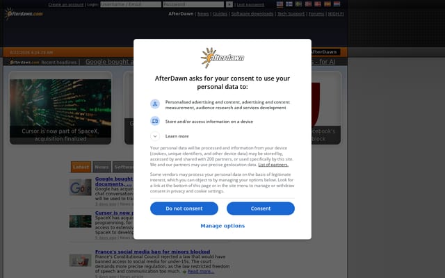 Screenshot of afterdawn.com