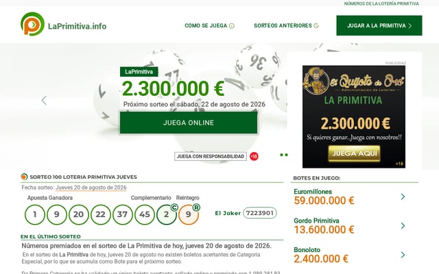 Screenshot of laprimitiva.info