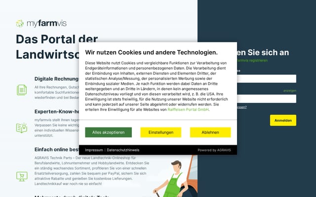 Screenshot of myfarmvis.com