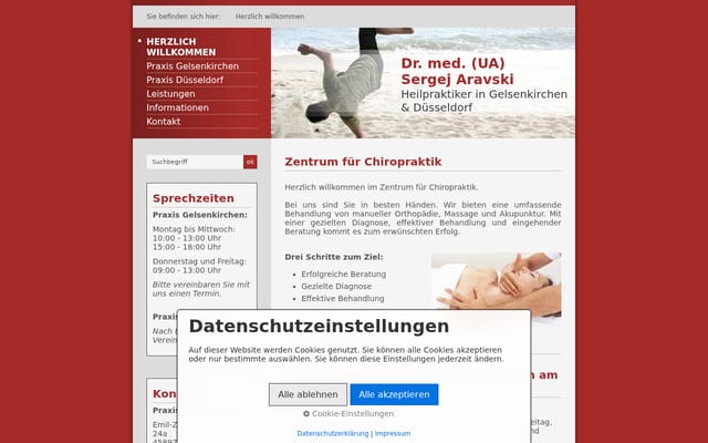 Screenshot of chiropraxis-aravski.de