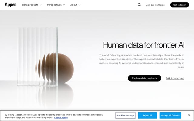 Screenshot of appen.com