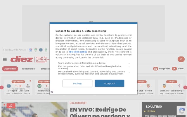 Screenshot of diez.hn