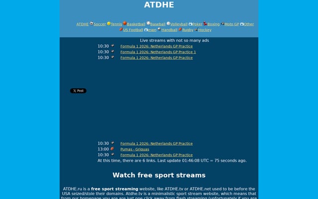 Screenshot of atdhes.eu