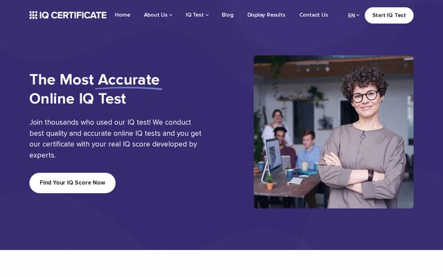 Screenshot of iqcertificate.org