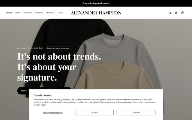 Screenshot of alexander-hampton.com