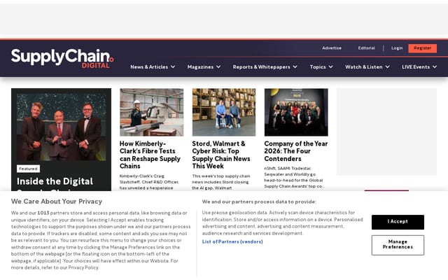 Screenshot of supplychaindigital.com