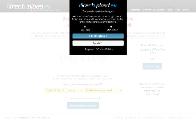 Screenshot of directupload.eu