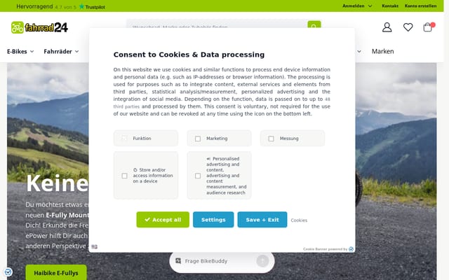 Screenshot of fahrrad24.de