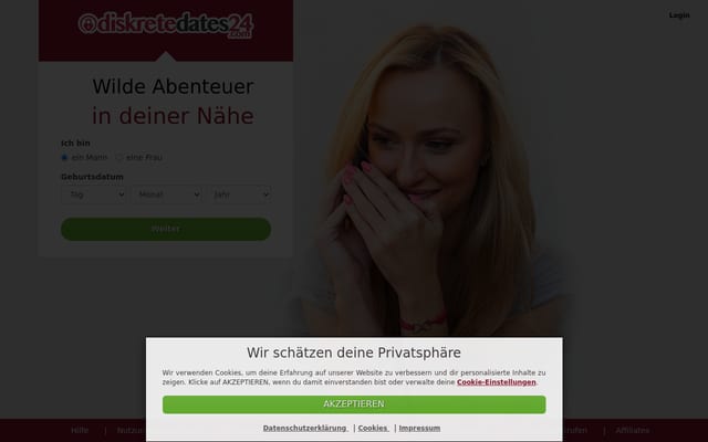 Screenshot of diskretedates24.com