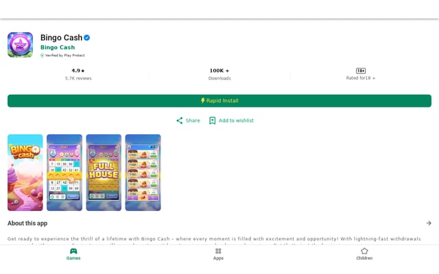 Screenshot of winbingocash888.com