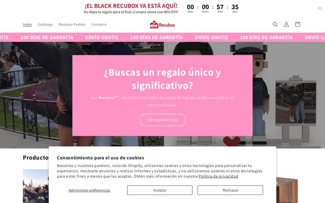 Screenshot of recubox.store