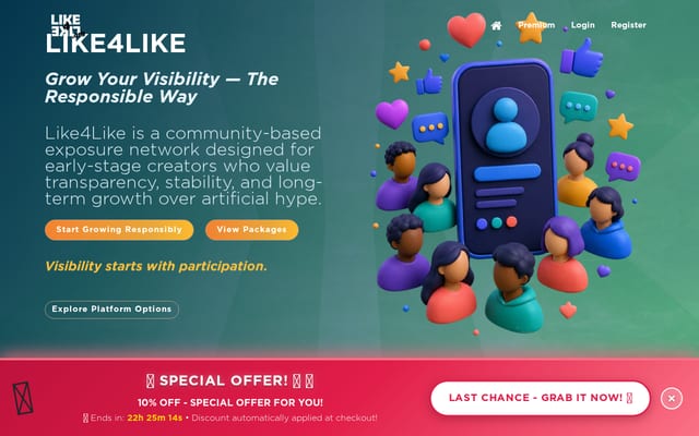 Screenshot of like4like.org