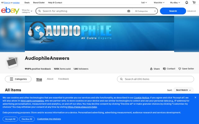 Screenshot of audiophileanswers.com