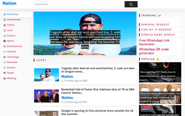 Screenshot of nation.lk