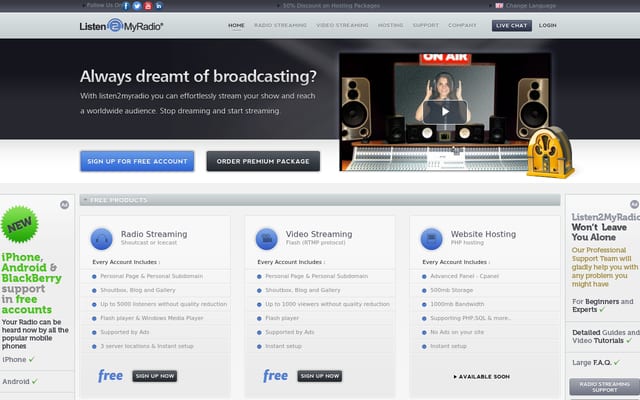 Screenshot of listen2myradio.com