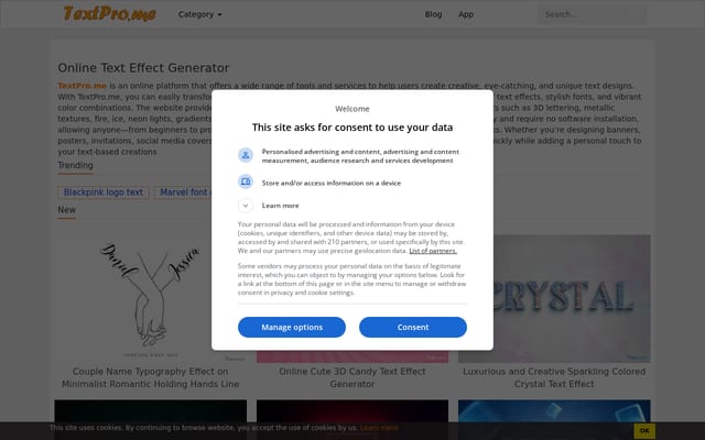 Screenshot of textpro.me