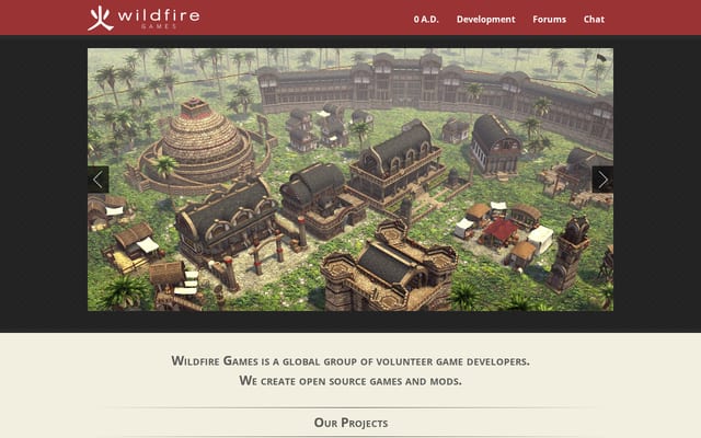 Screenshot of wildfiregames.com