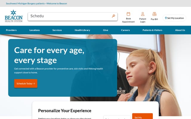 Screenshot of beaconhealthsystem.org