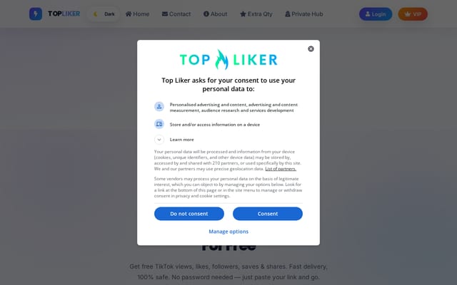 Screenshot of topliker.net
