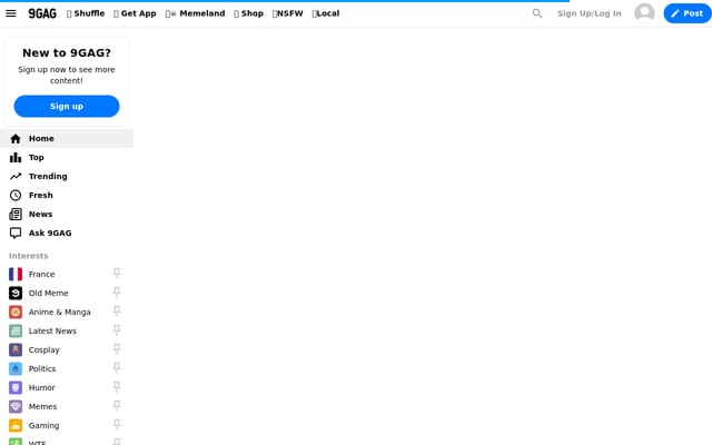 Screenshot of 9gag.com