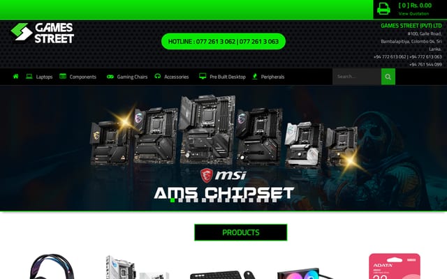 Screenshot of gamestreet.lk
