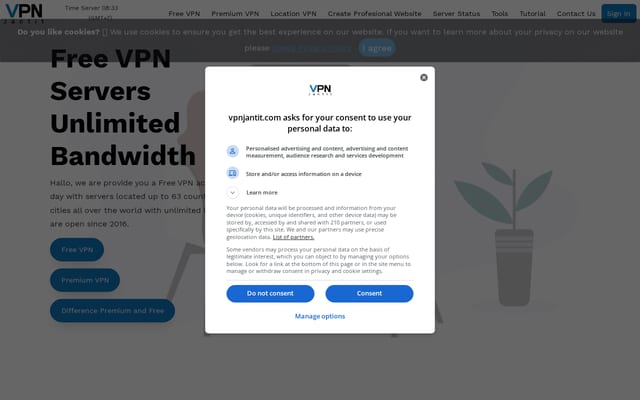 Screenshot of vpnjantit.com