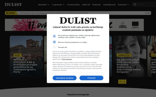 Screenshot of dulist.hr
