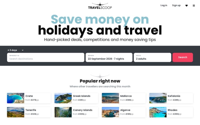Screenshot of travelscoop.co.uk
