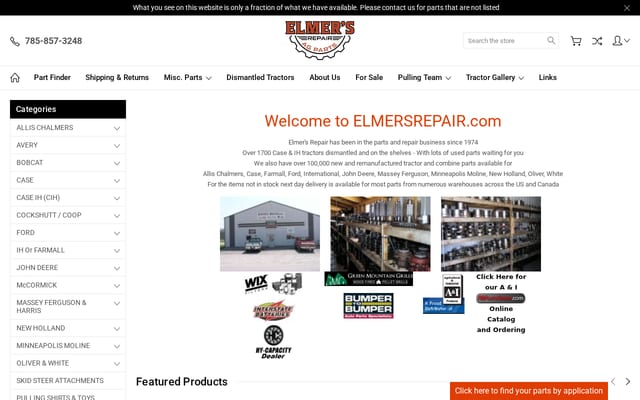 Screenshot of elmersrepair.com