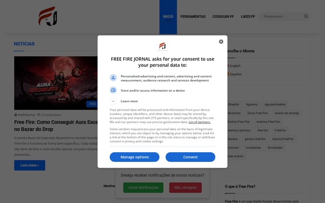 Screenshot of freefirejornal.com