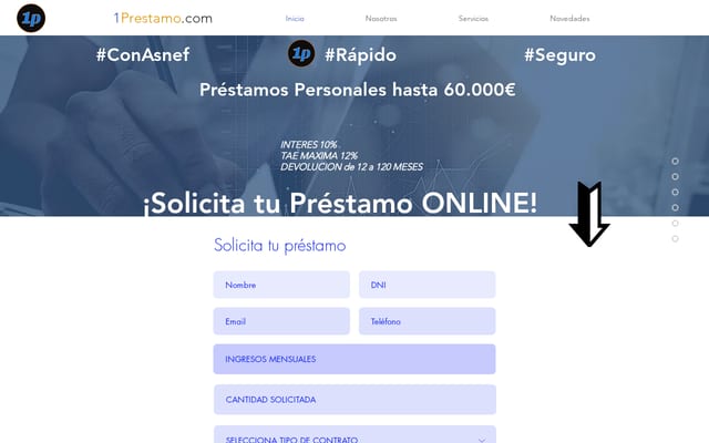 Screenshot of 1prestamo.com