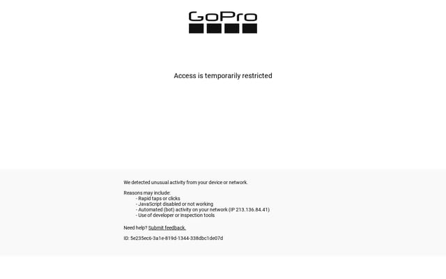 Screenshot of gopro.com