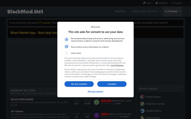 Screenshot of blackmod.net
