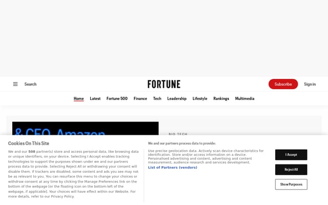 Screenshot of fortune.com