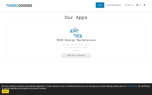 Screenshot of tokengoodies.com
