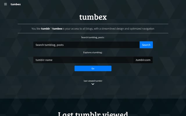 Screenshot of tumbex.com