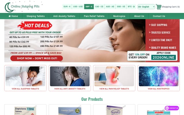 Screenshot of onlinesleepingpills.com