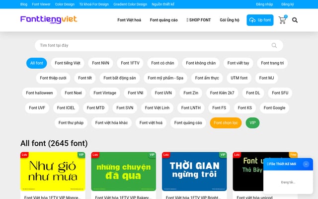 Screenshot of fonttiengviet.com