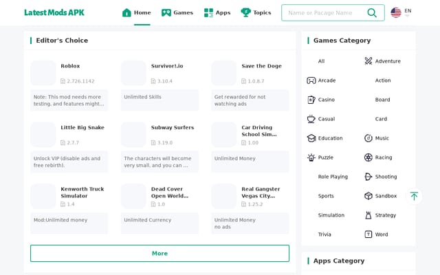 Screenshot of latestmodsapk.com