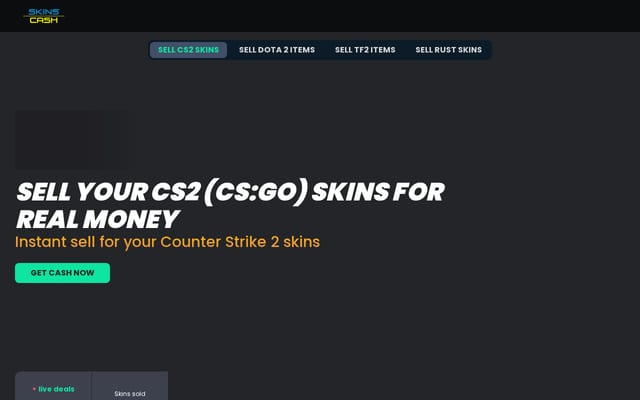 Screenshot of skins.cash