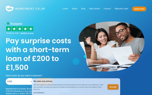 Screenshot of moneyboat.co.uk