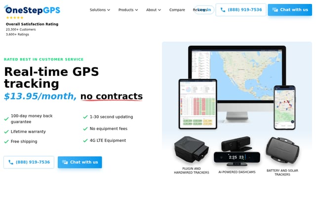 Screenshot of onestepgps.com