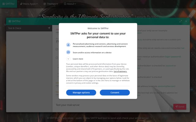 Screenshot of smtper.net