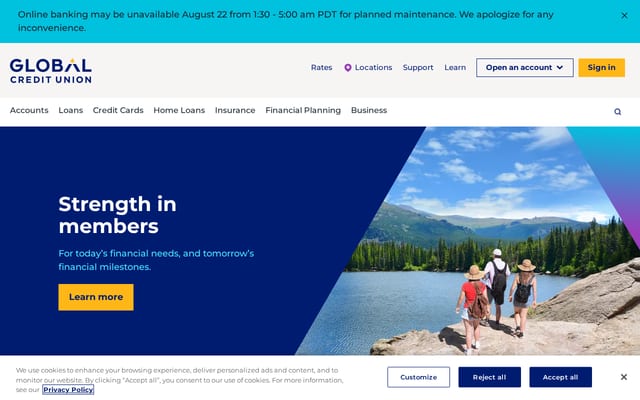 Screenshot of globalcu.org