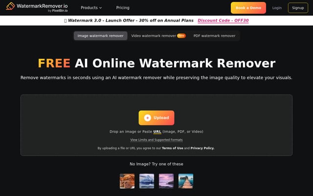 Screenshot of watermarkremover.io