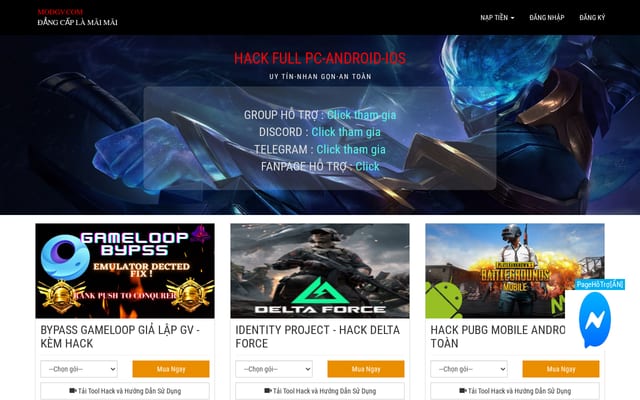 Screenshot of modgv.com