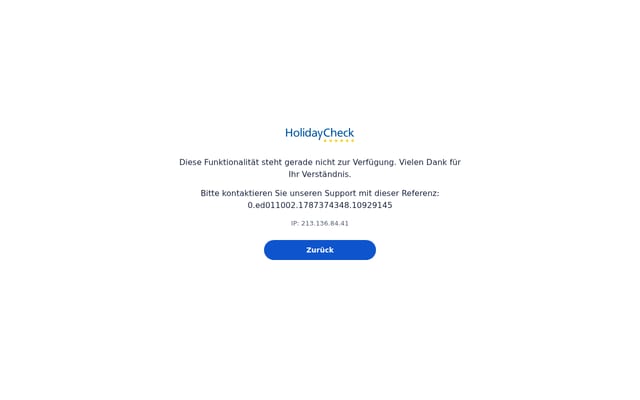 Screenshot of holidaycheck.de
